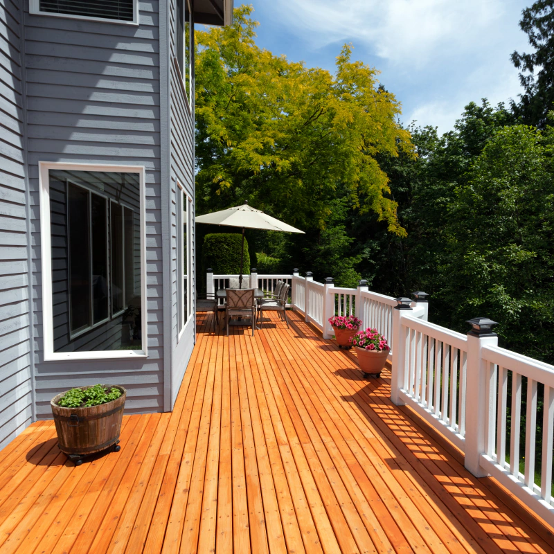 newly built deck for residential house